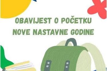 Školska godina 2026./2027. – obavijest