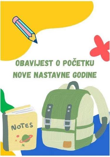 Školska godina 2026./2027. – obavijest